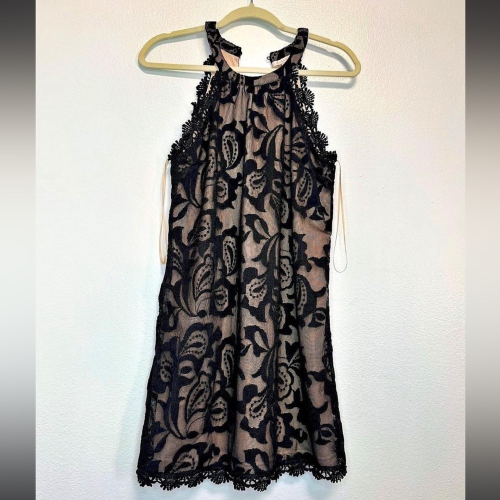 Skies Are Blue Black Lace Kids Dress